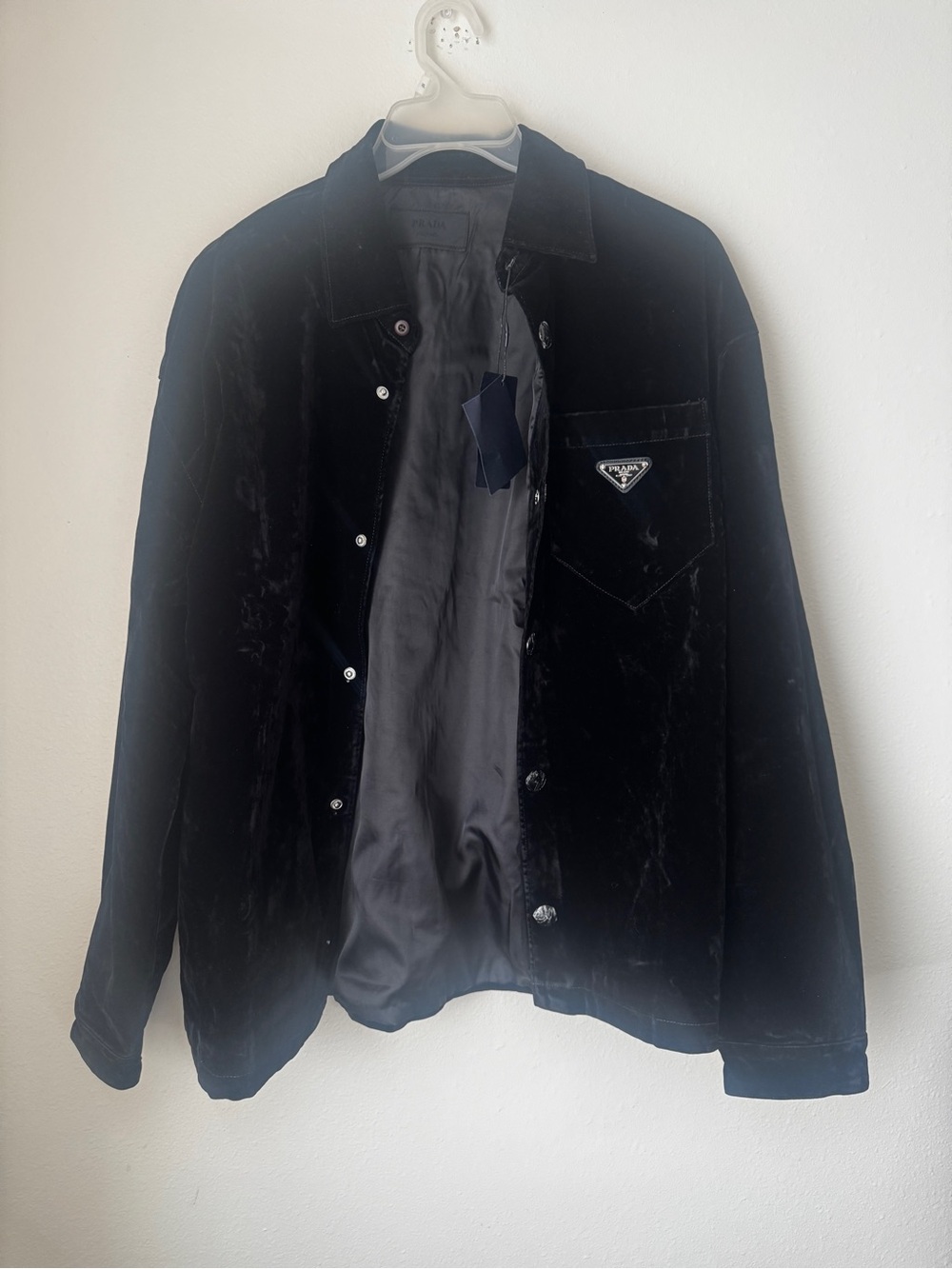 Prada Black Velvet Shirt Jacket